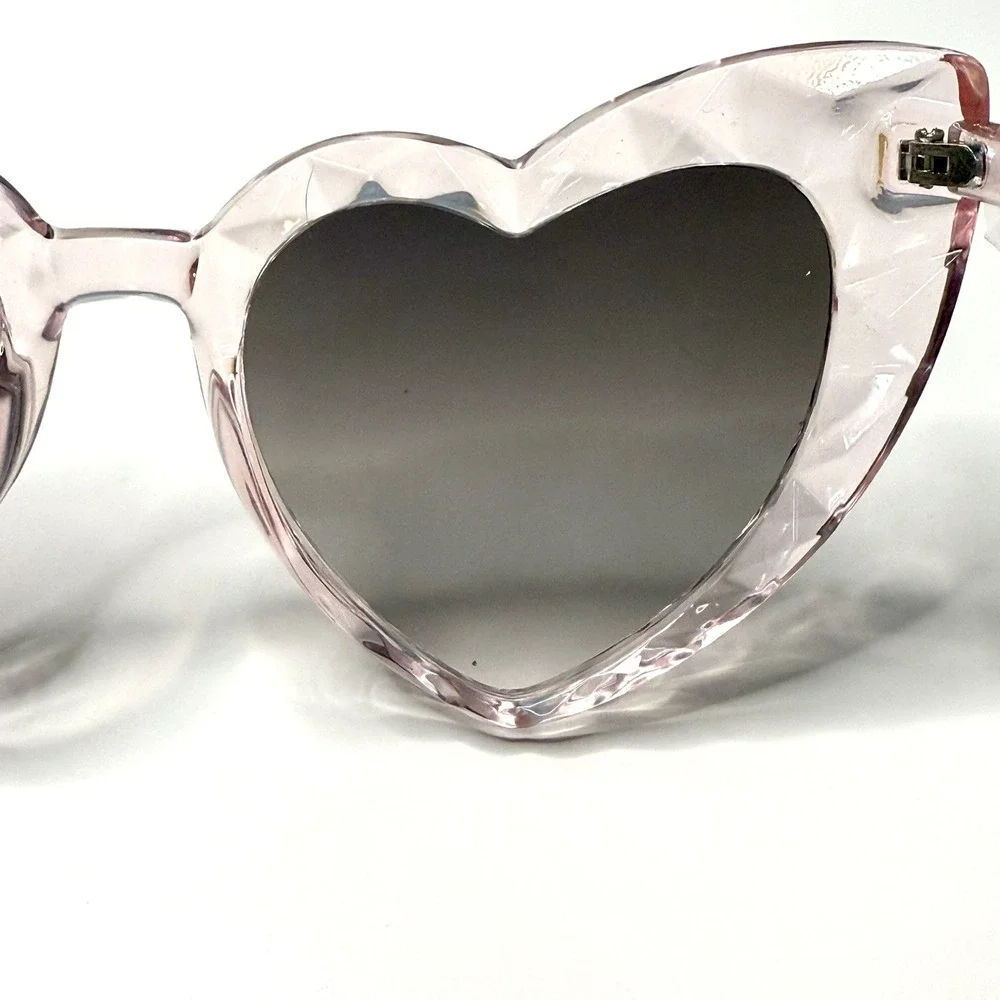 Betsey Johnson Heart Sunglasses Pink Crystal Frame Lens - Lana Del Ray Fans Love
